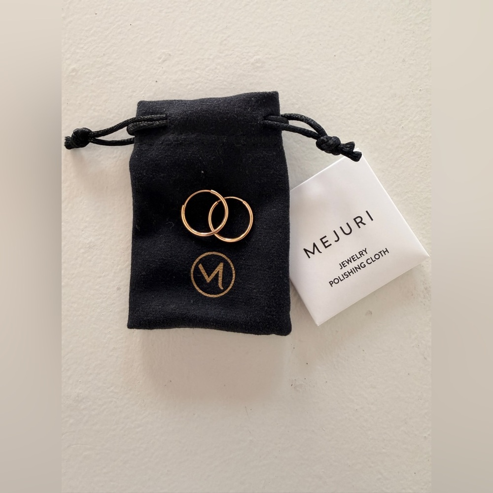 Mejuri 14K Gold Hoop Earrings 18mm | Minimalist Hoops | Sold Out Style